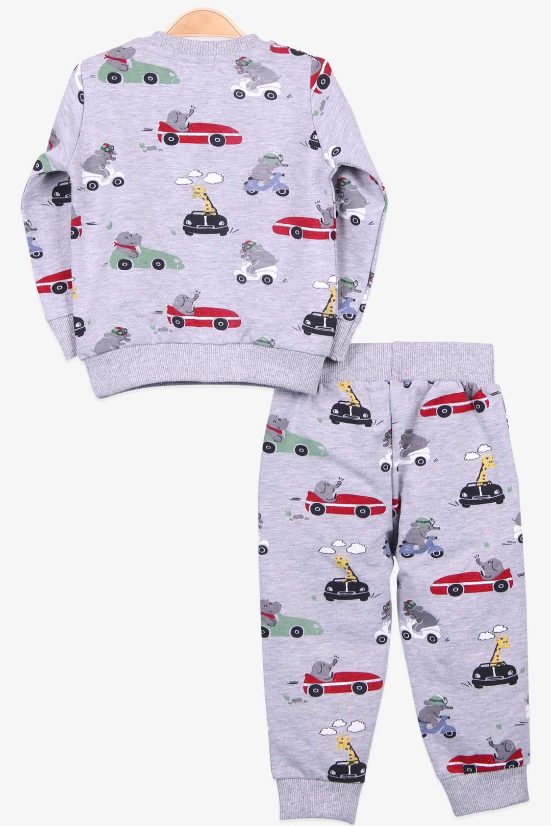 BRE Breeze Baby Boy Tracksuit Printed Pattern 6 Months-2 Years, Grey Melange - Christchurch