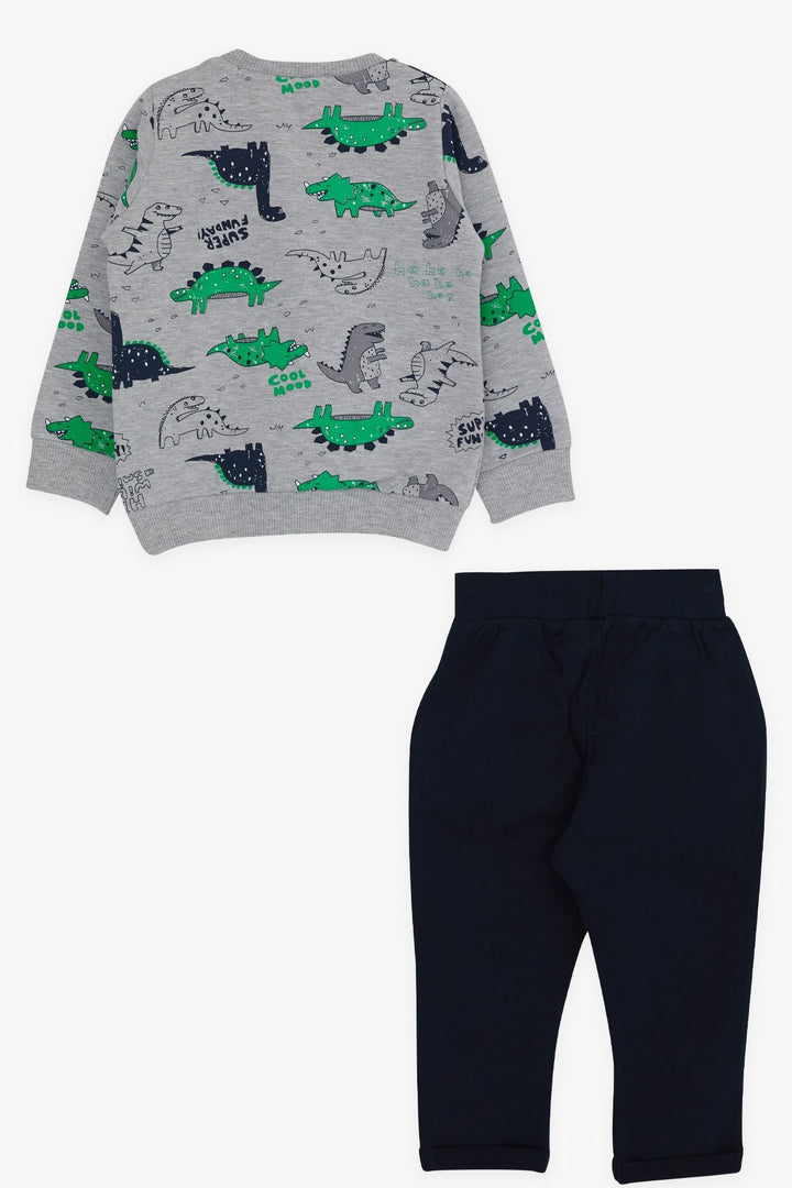 BRE Breeze Baby Boy Tracksuit Dinosaur Printed 9 Months-3 Years, Gray - Würselen