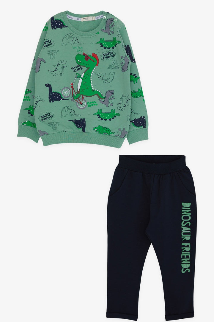 BRE Breeze Baby Boy Tracksuit Dinosaur Printed 9 Months-3 Years, Mint Green - Vasylkiv