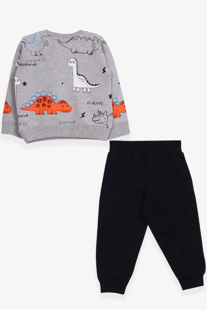 BRE Breeze Baby Boy Tracksuit Dinosaur Printed 9 Months-3 Years, Grey Melange - Port Talbot