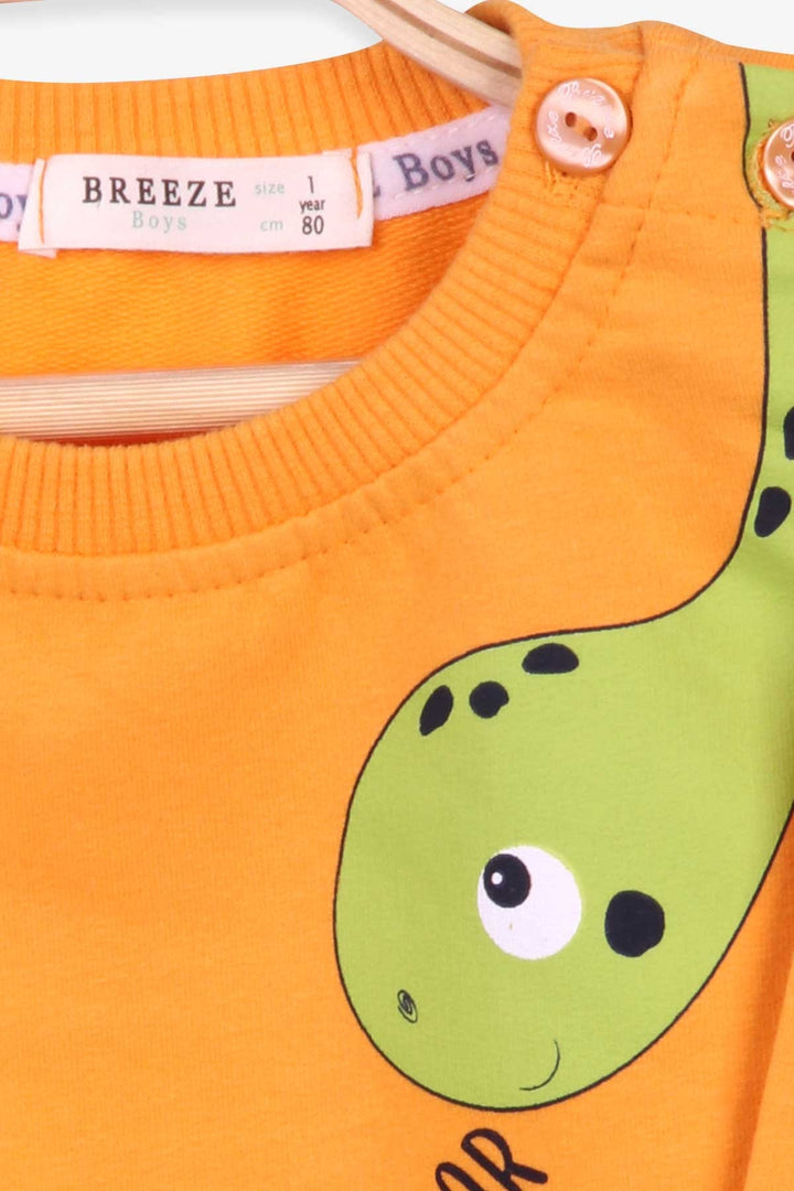 BRE Breeze Baby Boy Tracksuit Dinosaur Printed 9 Months-3 Years, Mustard Yellow - Kropyvnytskyi