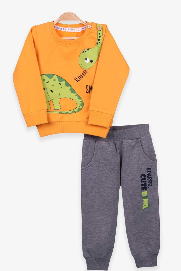 BRE Breeze Baby Boy Tracksuit Dinosaur Printed 9 Months-3 Years, Mustard Yellow - Kropyvnytskyi