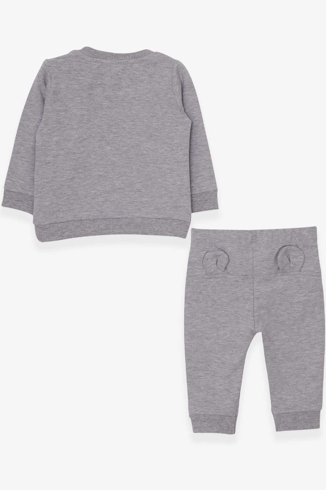 BRE Breeze Baby Boy Tracksuit with Glasses Dog Embroidery 9 Months-3 Years, Grey Melange - Lufkin