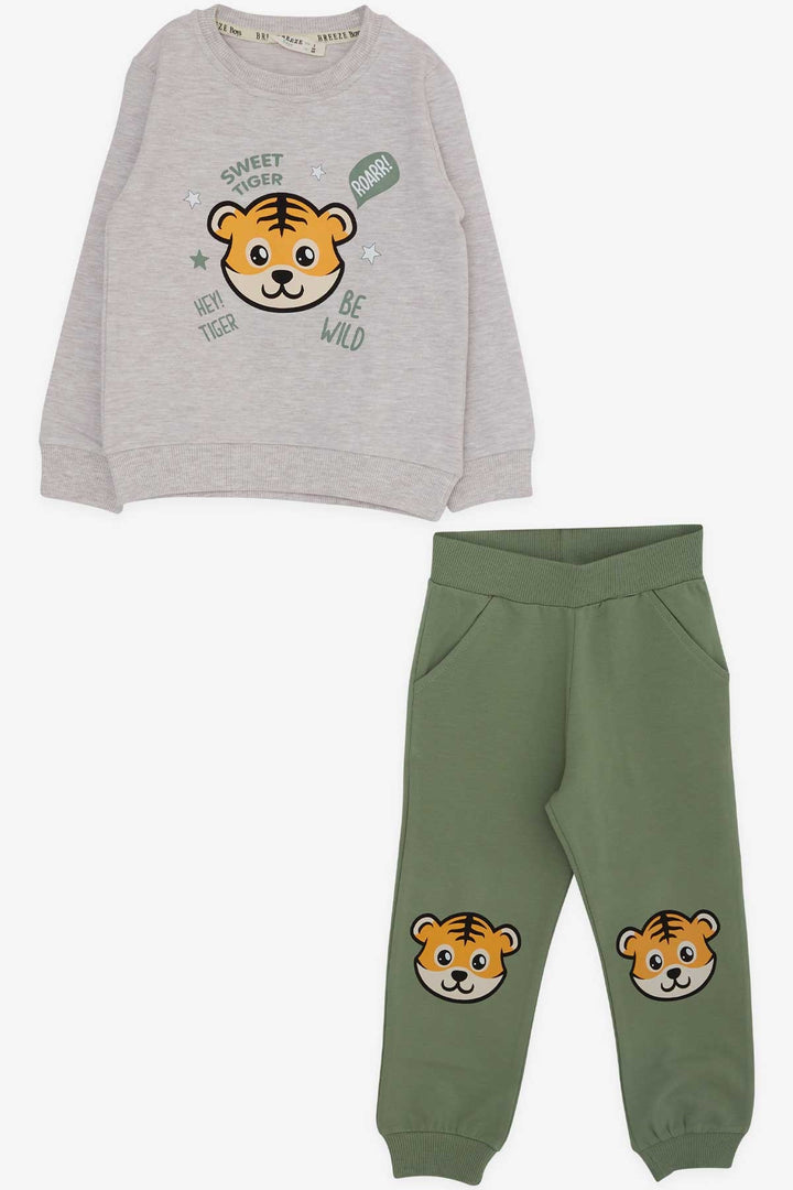 BRE Breeze Baby Boy Tracksuit Tiger Printed 9 Months-3 Years, Beige Melange - Santo Domingo Tehuantepec