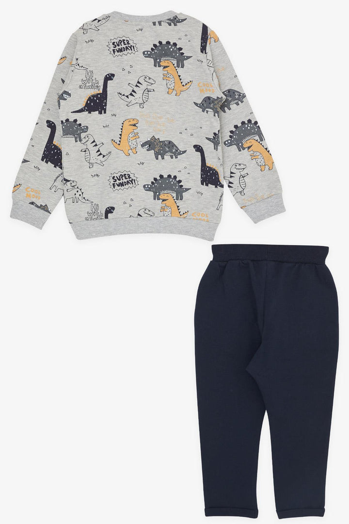 BRE Breeze Girls & Boys Baby Boy Tracksuit Cheerful Animal Patterned 9 Months-3 Years, Grey Melange - Empoli