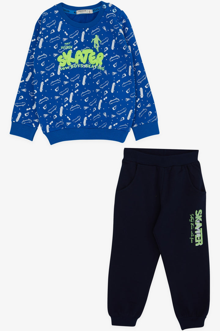 BRE Breeze Baby Boy Tracksuit Skater Child Patterned 9 Months-3 Years, Saxe Blue - Johnson City