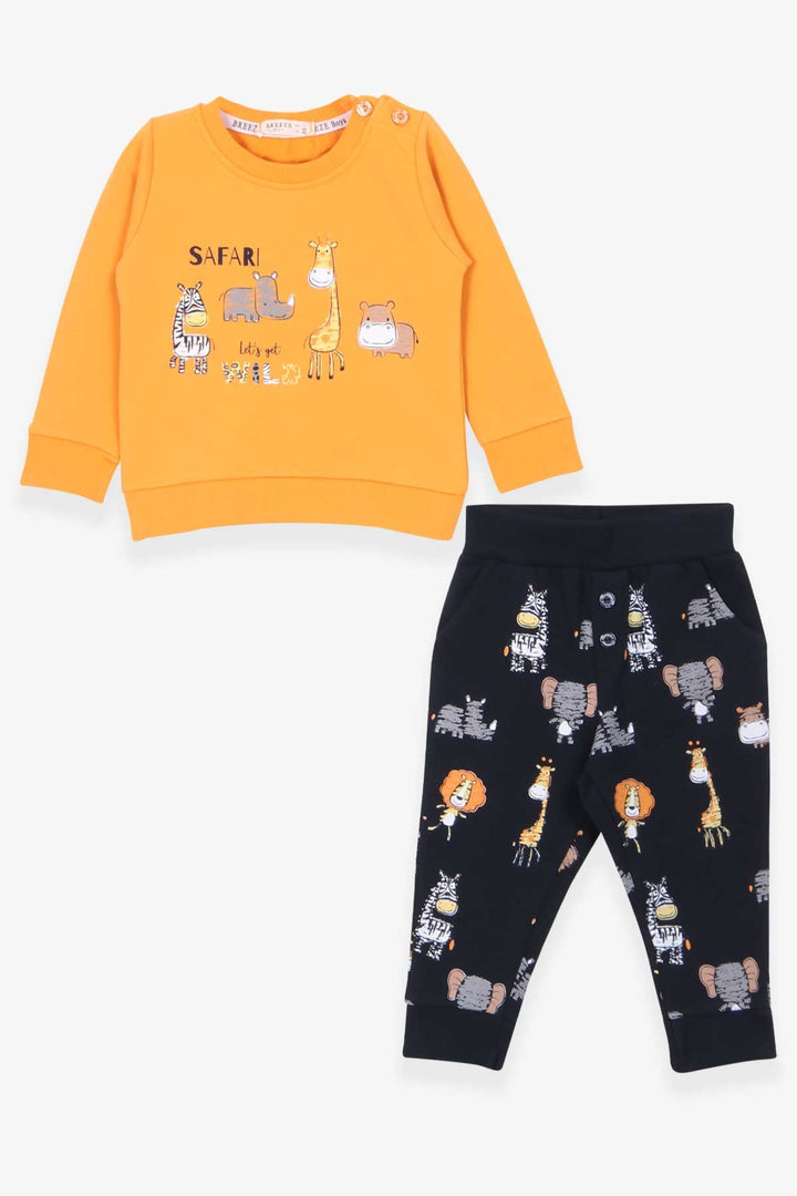 BRE Breeze Baby Boy Tracksuit Safari Printed 9 Months-3 Years, Mustard Yellow - Adelanto