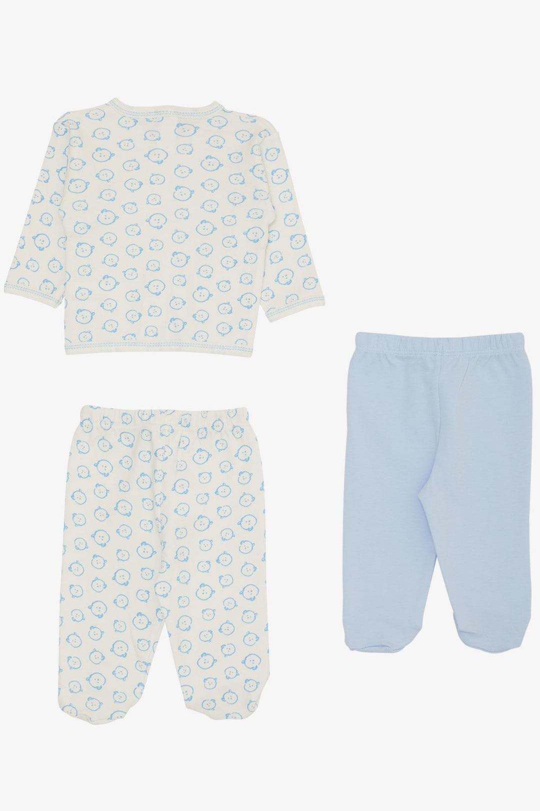 BRE Breeze Baby Boy Hospital Outfit 3-Piece Cute Baby Bear Patterned 0-4 Months, White - Bremerton