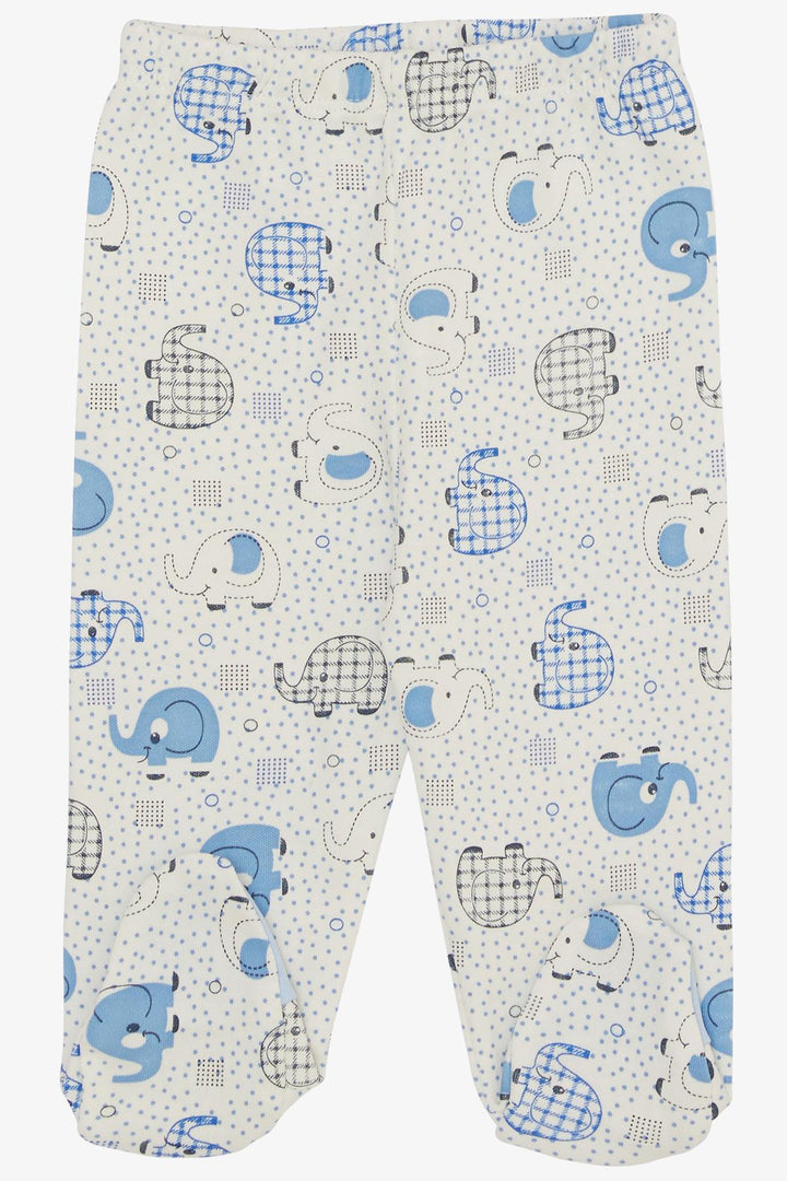 BRE Breeze Baby Boy Hospital Outfit 3 Piece Cute Baby Elephant Patterned Polka Dot 0-4 Months, White - Bridgewater