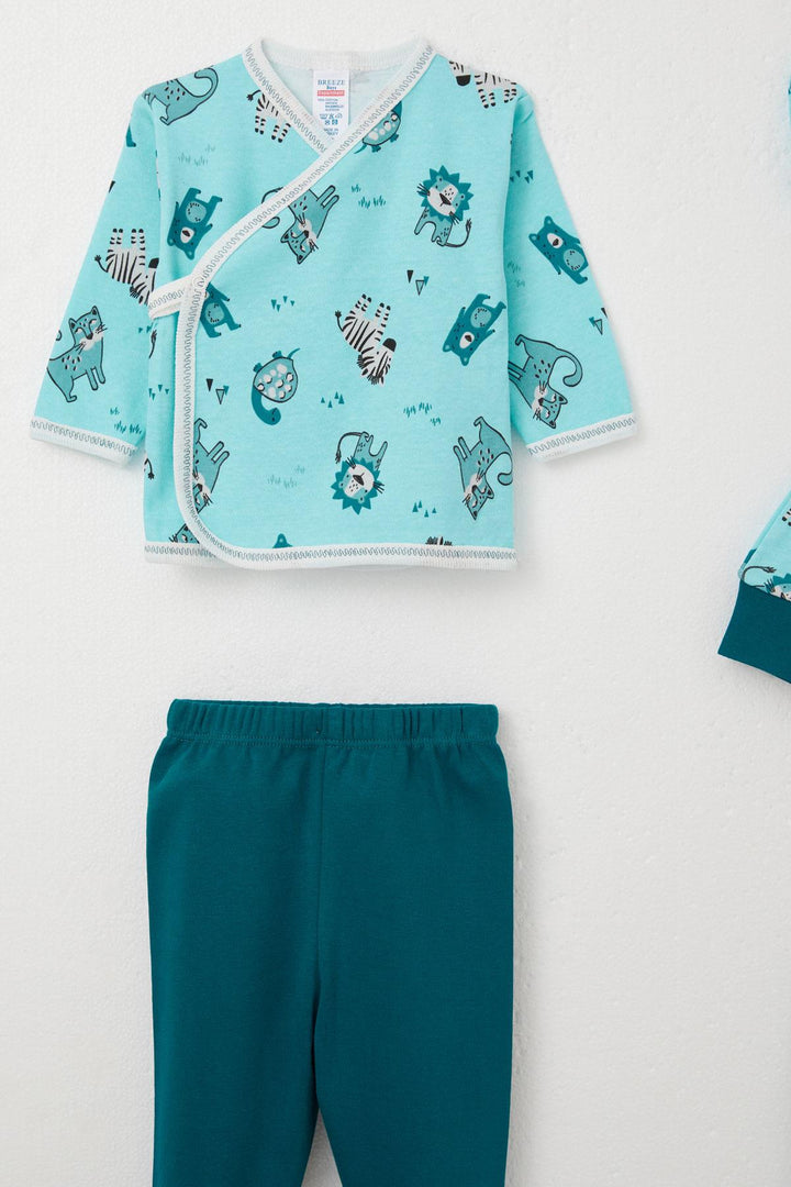 BRE Breeze Baby Boy Hospital Outfit 5-Piece Cute Animals Patterned 0-3 Months, Blue - Alhaurín de la Torre