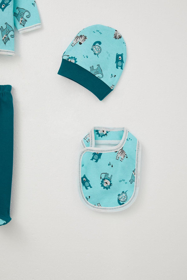 BRE Breeze Baby Boy Hospital Outfit 5-Piece Cute Animals Patterned 0-3 Months, Blue - Alhaurín de la Torre