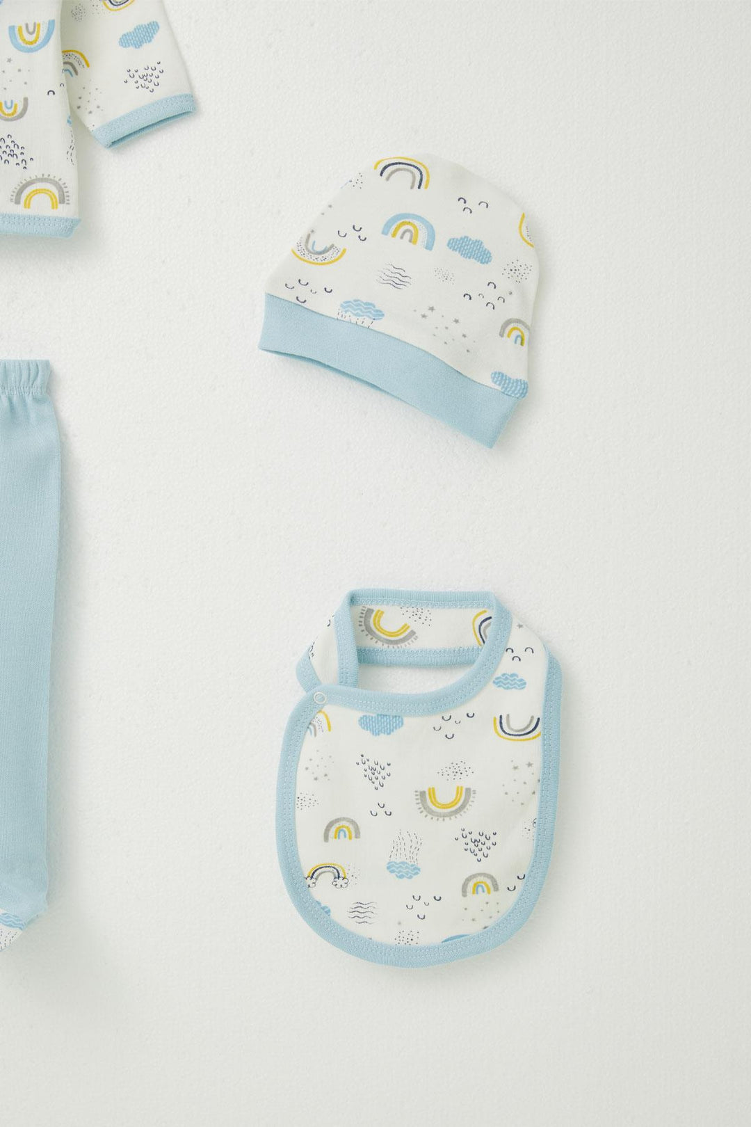 BRE Breeze Baby Boy Hospital Outfit 5 Piece Sky Themed 0-3 Months, White - Dundalk