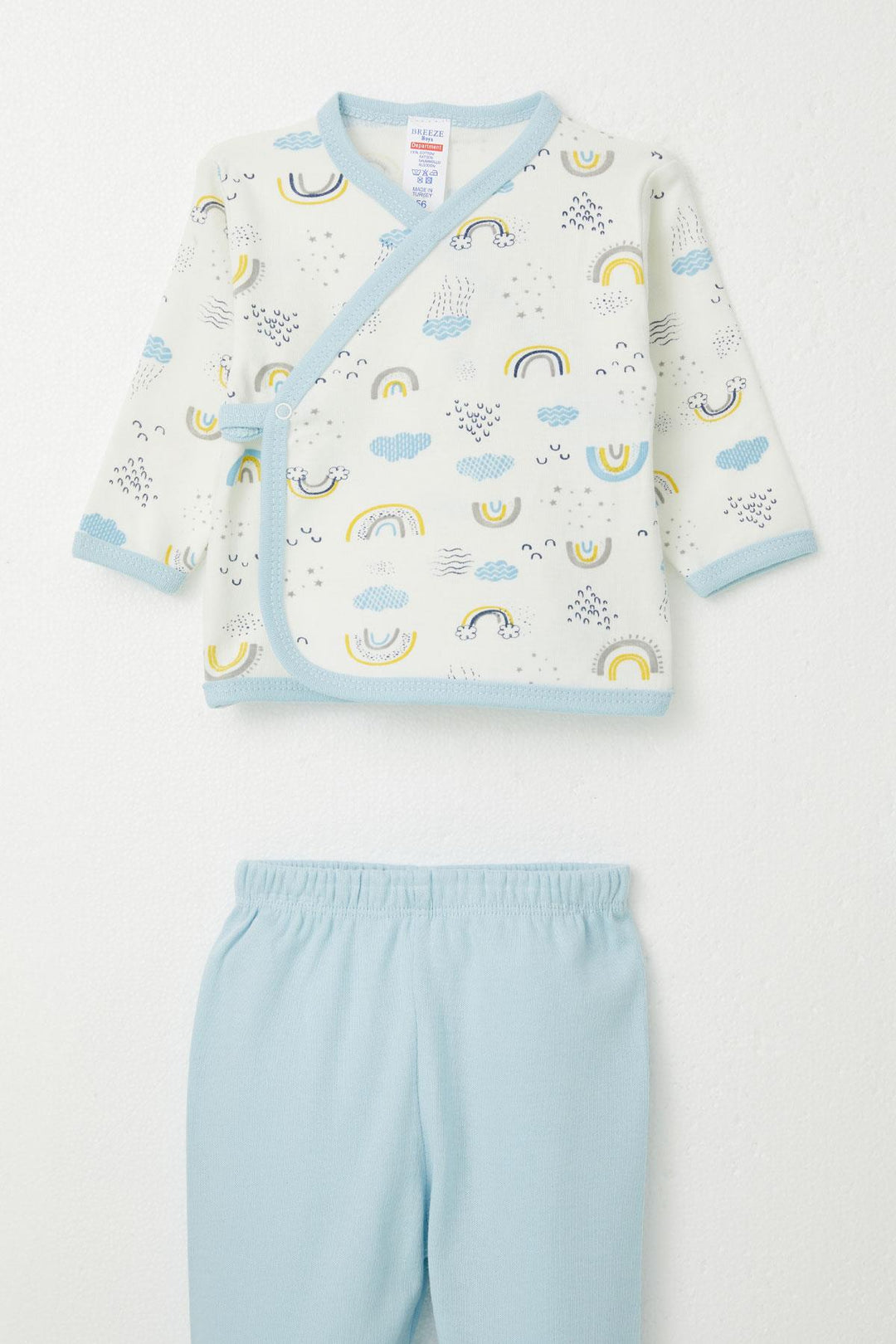 BRE Breeze Baby Boy Hospital Outfit 5 Piece Sky Themed 0-3 Months, White - Dundalk