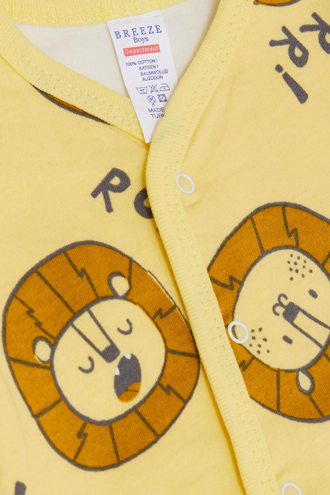 BRE Breeze Baby Boy Hospital Outfit 8 Piece Strong Lion Patterned 0-3 Months, Mustard Yellow - Steinfurt