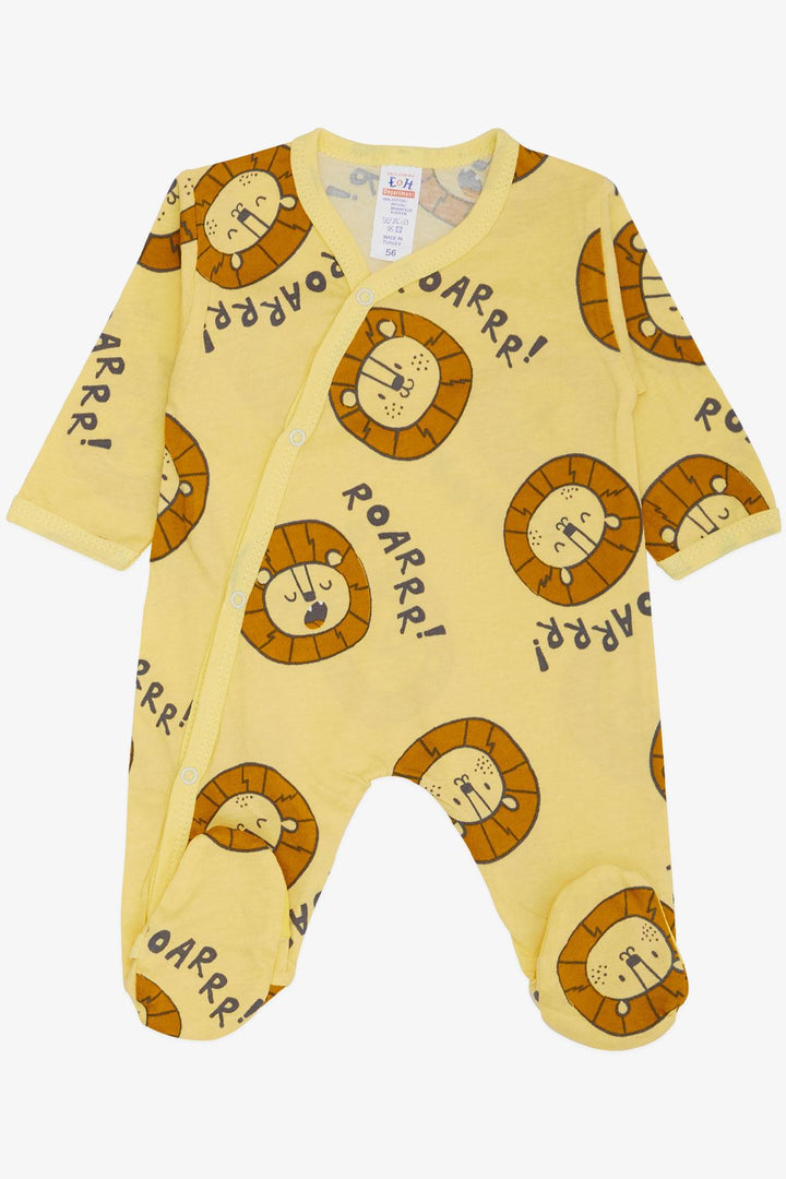 BRE Breeze Baby Boy Hospital Outfit 8 Piece Strong Lion Patterned 0-3 Months, Mustard Yellow - Steinfurt