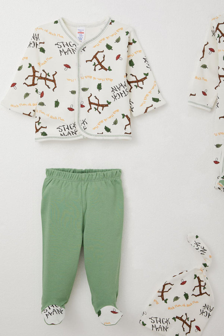 BRE Breeze Baby Boy Hospital Outfit 8 Piece Tree Man Patterned 0-3 Months, White - Fresno