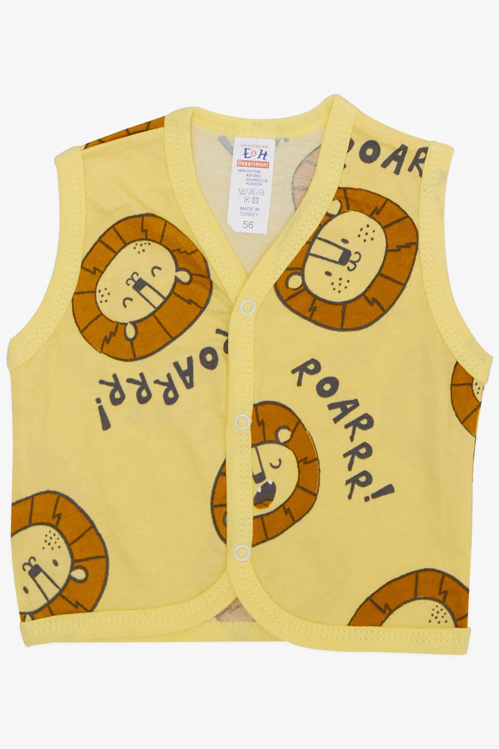 BRE Breeze Baby Boy Hospital Outfit 8 Piece Strong Lion Patterned 0-3 Months, Mustard Yellow - Steinfurt