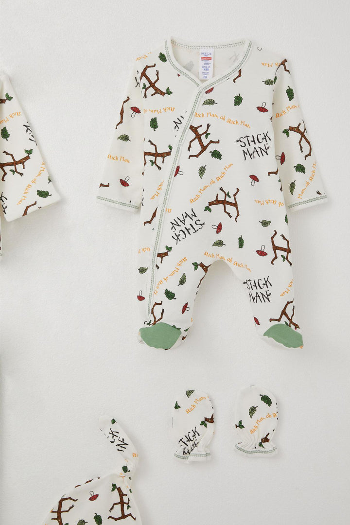 BRE Breeze Baby Boy Hospital Outfit 8 Piece Tree Man Patterned 0-3 Months, White - Fresno