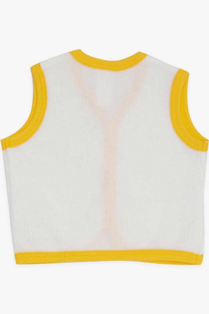 BRE Breeze Baby Boy Velvet Vest Buttoned 0-3 Months-9 Months, Ecru - Vilvoorde