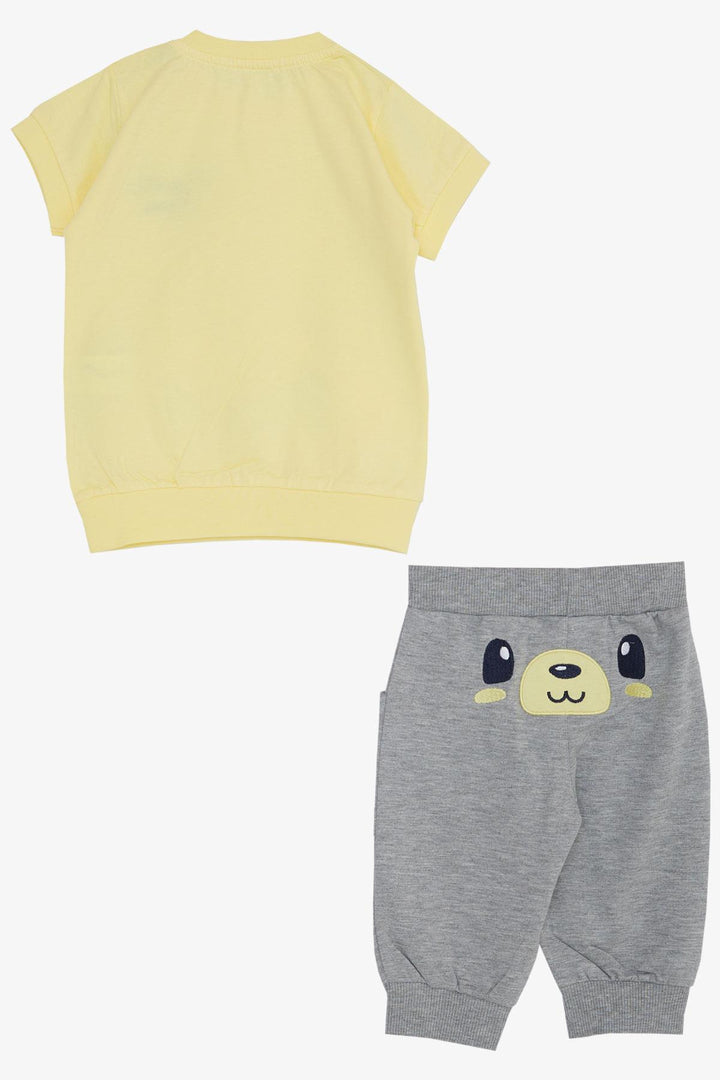 BRE Breeze Baby Boy Capri Set Cute Bear Embroidered 9 Months-3 Years, Yellow - Woodbridge