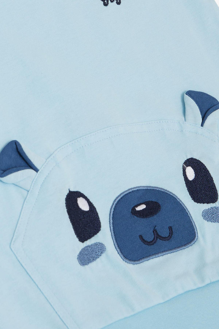 BRE Breeze Baby Boy Capri Set Cute Bear Embroidered 9 Months-3 Years, Light Blue - Liepāja