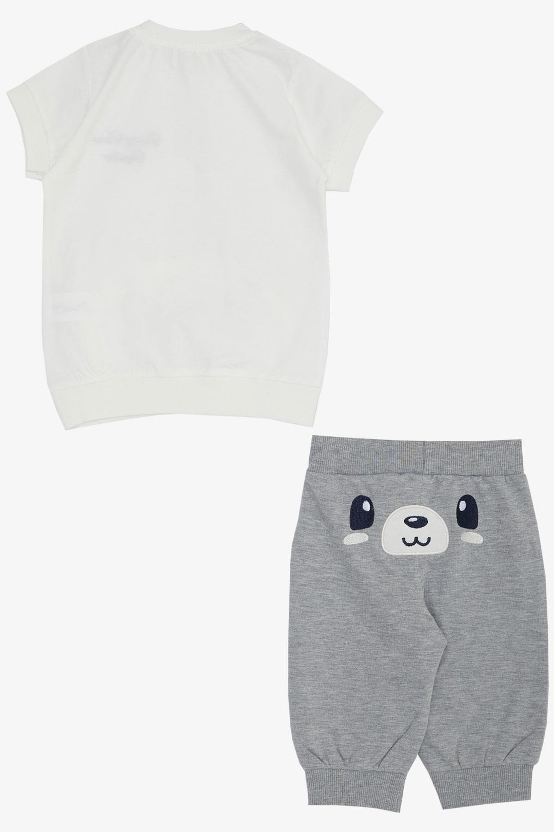 BRE Breeze Baby Boy Capri Set Cute Bear Embroidered 9 Months-3 Years, Ecru - Sterling Heights