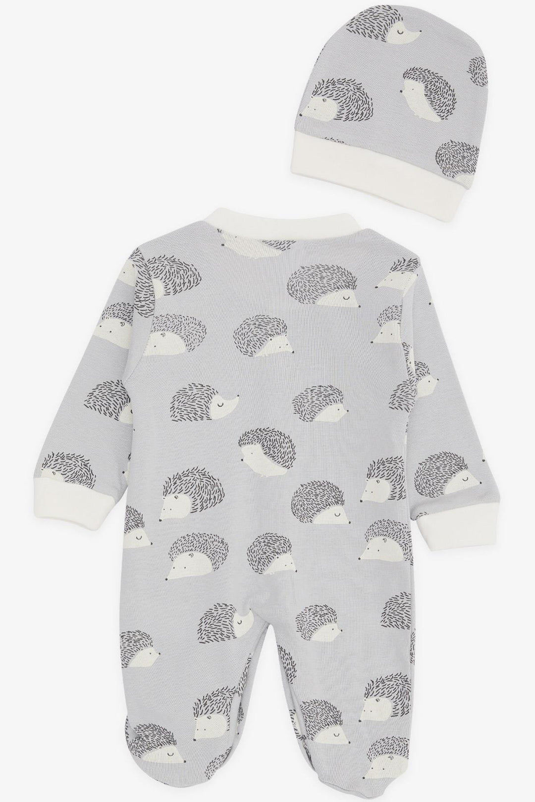 BRE Breeze Baby Boy Footed Romper Hedgehog Patterned 0-3 Months-6 Months, Gray - Dewsbury