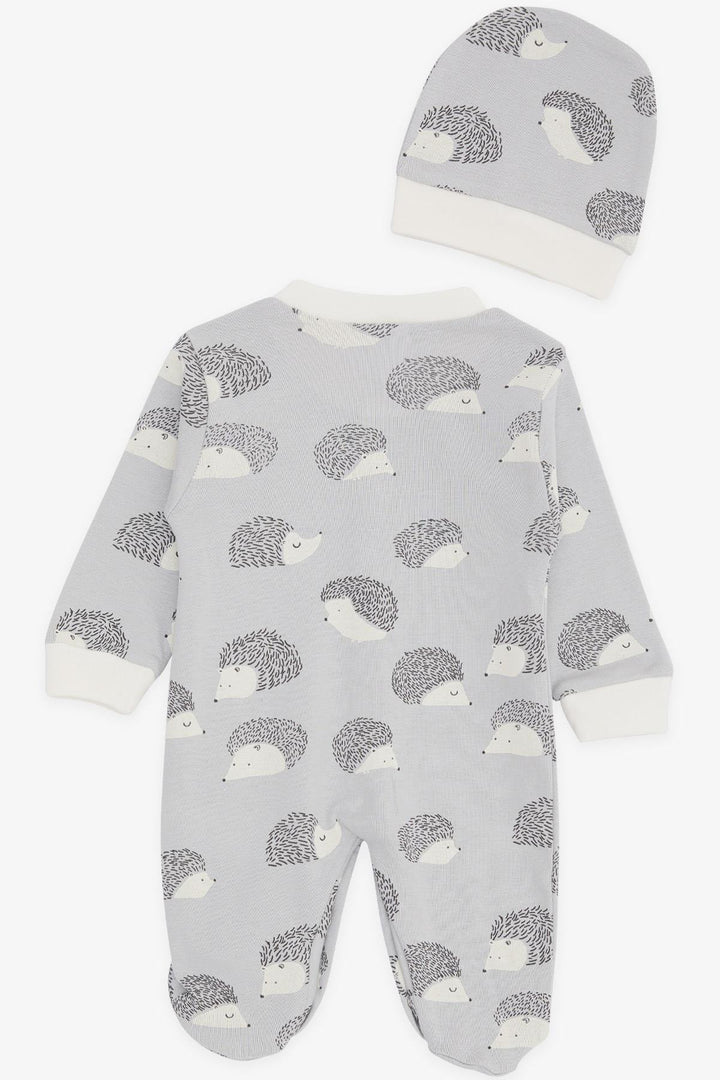 BRE Breeze Baby Boy Footed Romper Hedgehog Patterned 0-3 Months-6 Months, Gray - Dewsbury