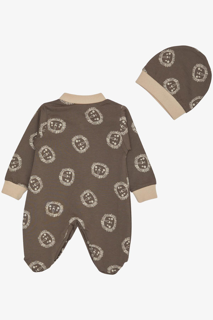 BRE Breeze Baby Boy Footed Romper Cute Lion Patterned 0-6 Months, Mink - Fürstenfeldbruck