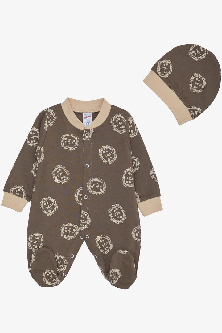 BRE Breeze Baby Boy Footed Romper Cute Lion Patterned 0-6 Months, Mink - Fürstenfeldbruck