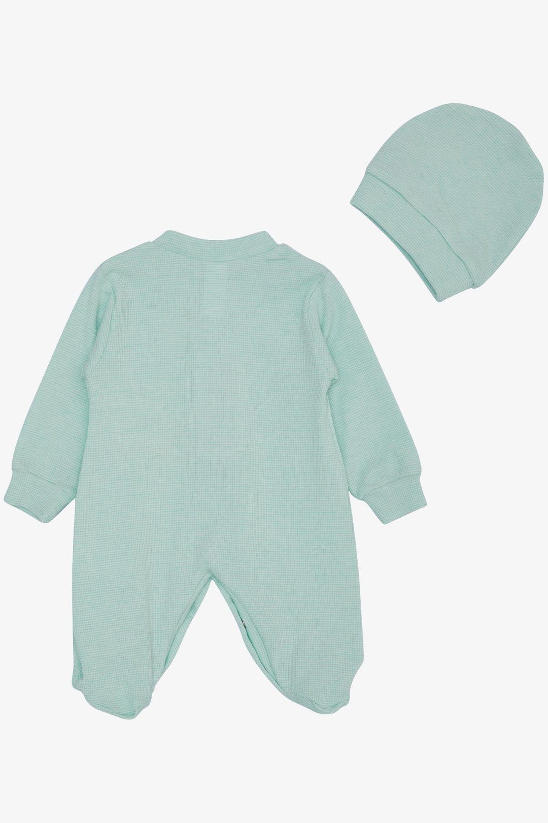 BRE Breeze Baby Boy Footed Romper with Cute Bunny Embroidery 0-6 Months, Aqua Green - Civitavecchia