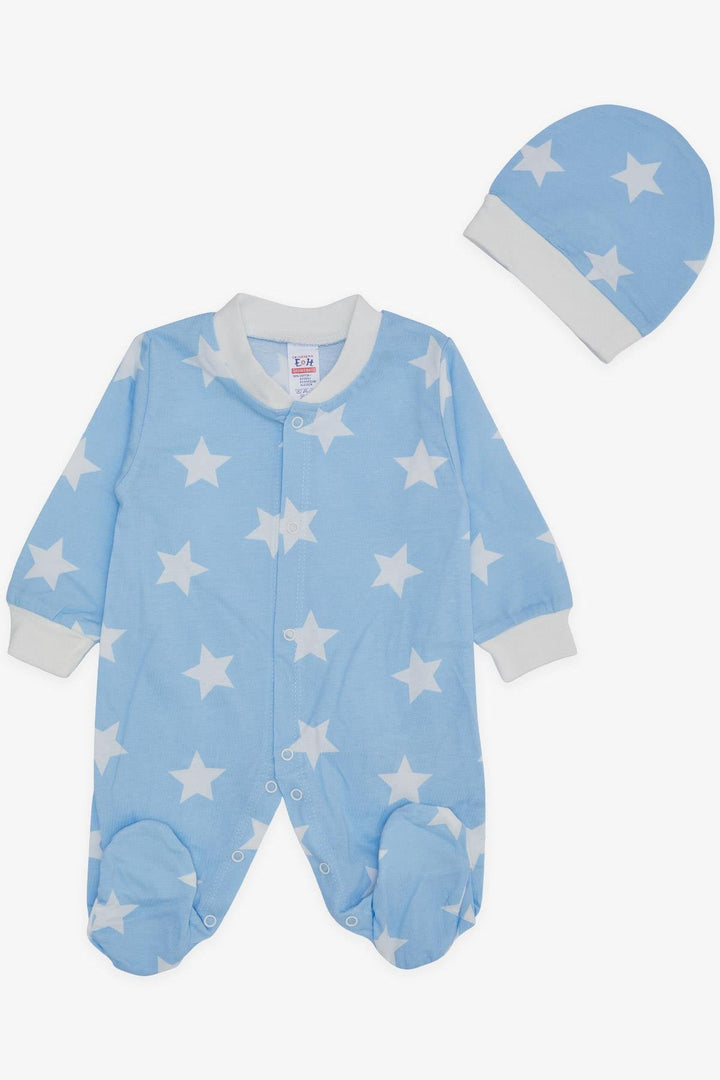 BRE Breeze Baby Boy Footed Romper with Star Pattern 0-6 Months, Baby Blue - Cuautepec de Hinojosa