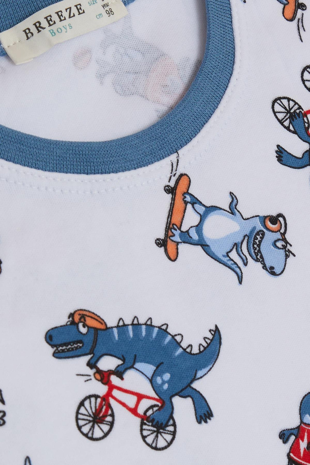 BRE Breeze Girls & Boys Baby Boy Pajama Set Skateboarding Dinosaurs 9 Months-3 Years, White - Krefeld