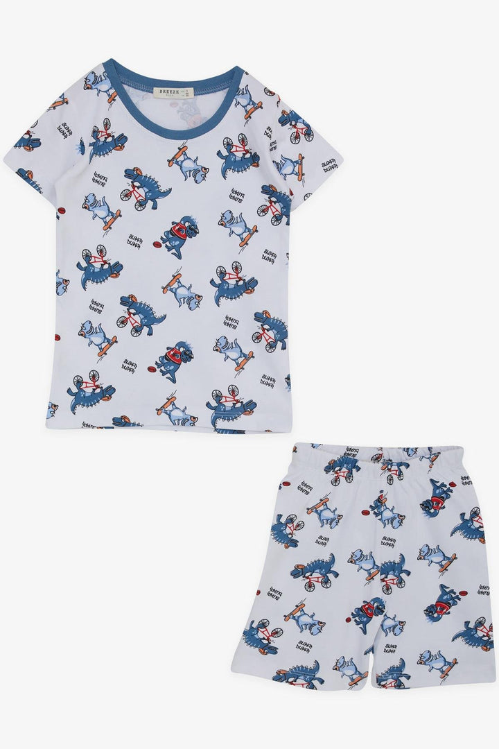 BRE Breeze Girls & Boys Baby Boy Pajama Set Skateboarding Dinosaurs 9 Months-3 Years, White - Krefeld