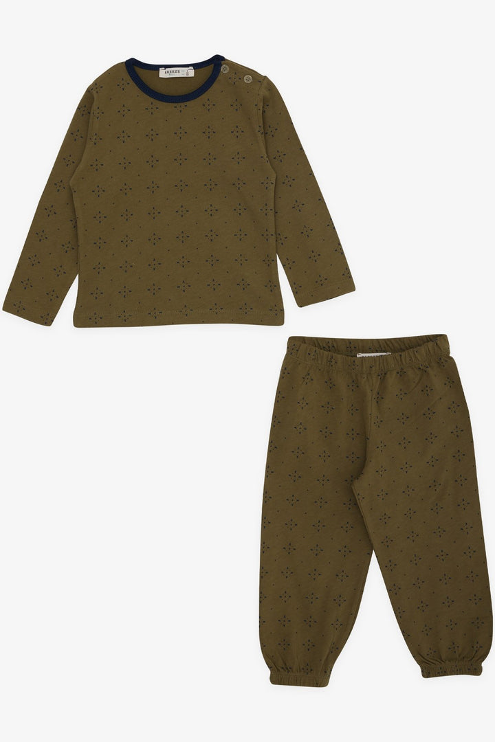 BRE Breeze Baby Boy Pajama Set Patterned 9 Months-3 Years, Khaki Green - Summerville