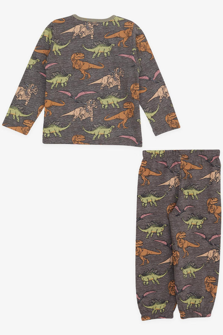 BRE Breeze Girls & Boys Baby Boy Pajama Set with Dinosaur Pattern 9 Months-3 Years, Anthracite - Harrow