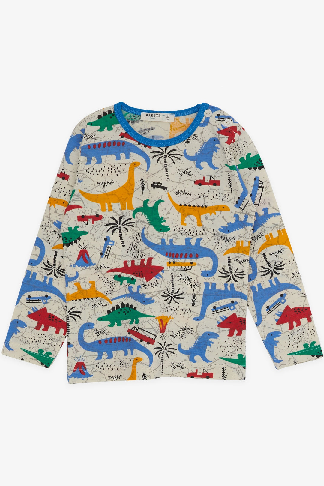 BRE Breeze Baby Boy Pajama Set with Dinosaur Pattern 9 Months-3 Years, Cream - Viladecáns