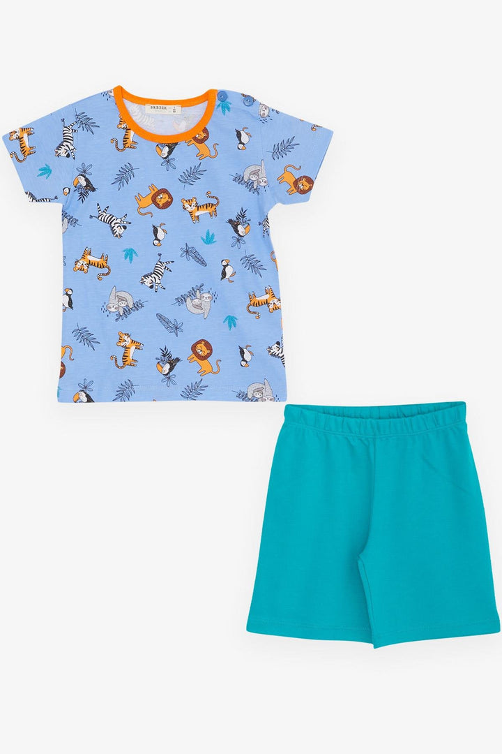 BRE Breeze Girls & Boys Baby Boy Pajama Set Animal Kingdom Themed 9 Months-3 Years, Blue - Zaanstad