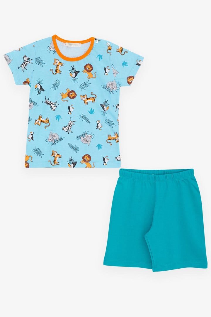 BRE Breeze Girls & Boys Baby Boy Pajama Set Animal Kingdom Themed 9 Months-3 Years, Baby Blue - Ellesmere Port