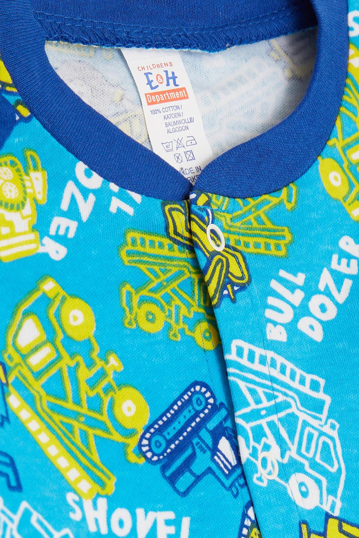 BRE Breeze Baby Boy Pajama Set Construction Machine Themed 4 Months Year, Blue - Meppen