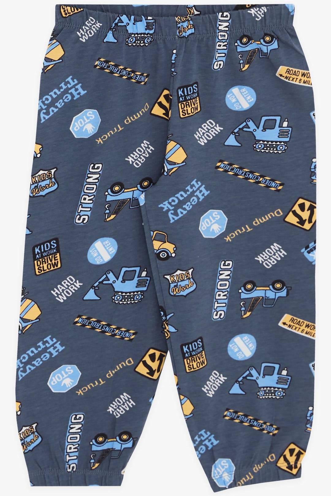 BRE Breeze Girls & Boys Baby Boy Pajama Set Construction Machine Themed 9 Months-3 Years, Smoke Gray - Huntington Beach