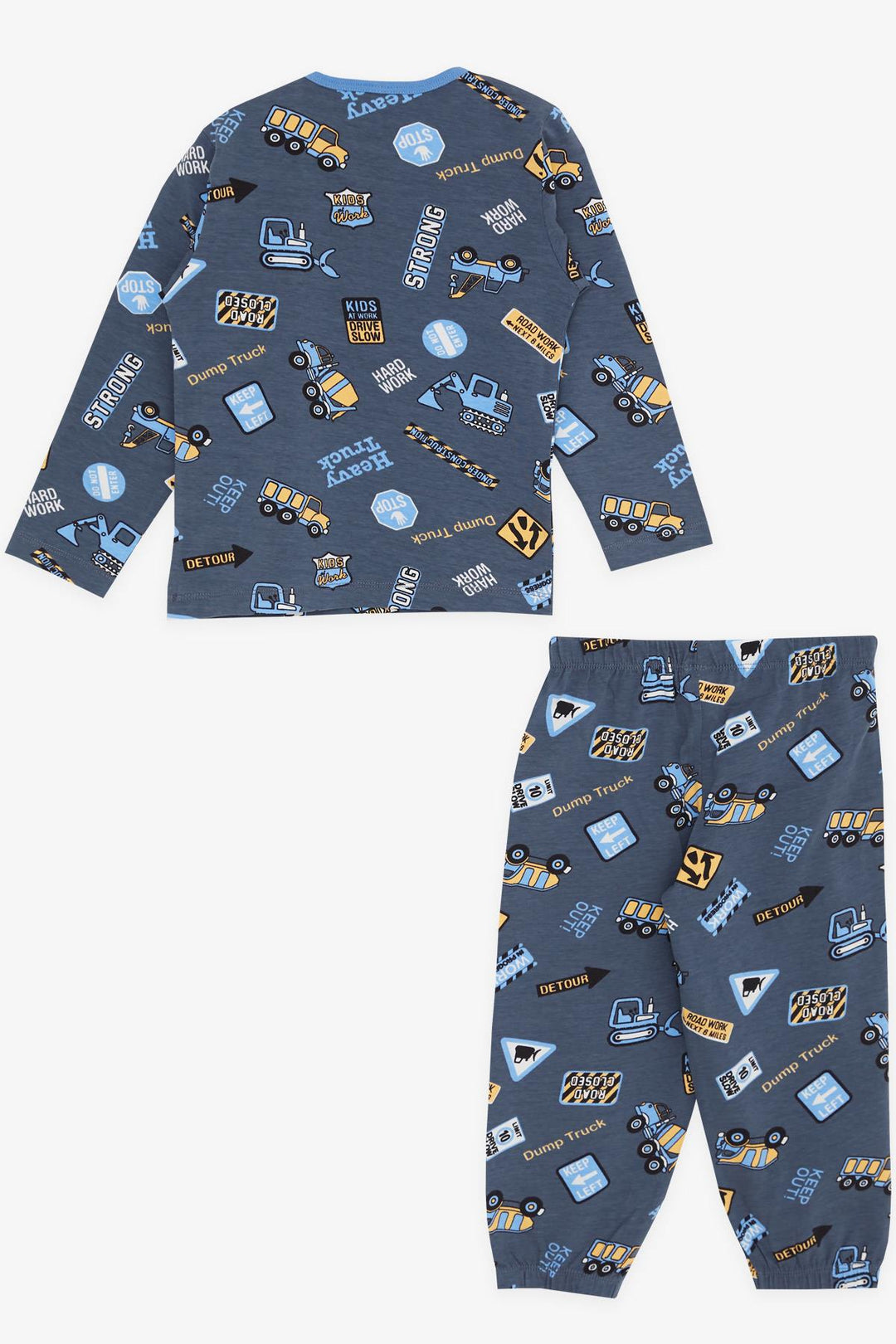 BRE Breeze Girls & Boys Baby Boy Pajama Set Construction Machine Themed 9 Months-3 Years, Smoke Gray - Huntington Beach