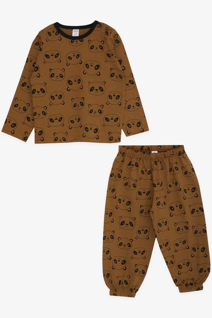 BRE Breeze Baby Boy Pajama Set Panda Patterned 9 Months-3 Years, Light Brown - Bamberg