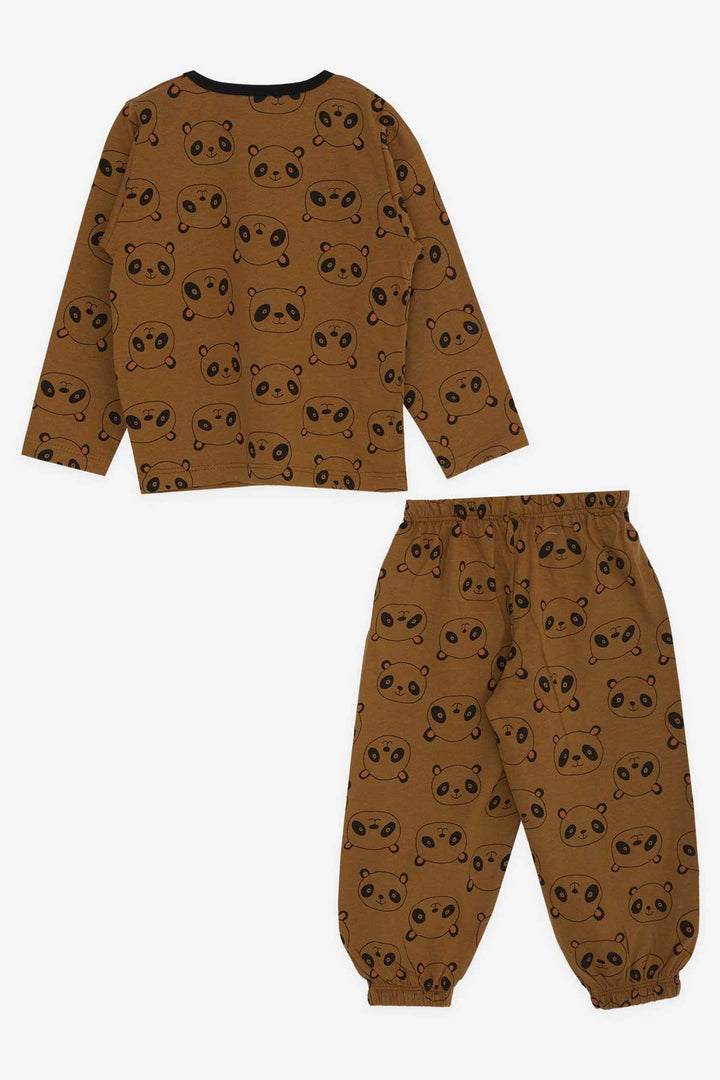 BRE Breeze Baby Boy Pajama Set Panda Patterned 9 Months-3 Years, Light Brown - Bamberg