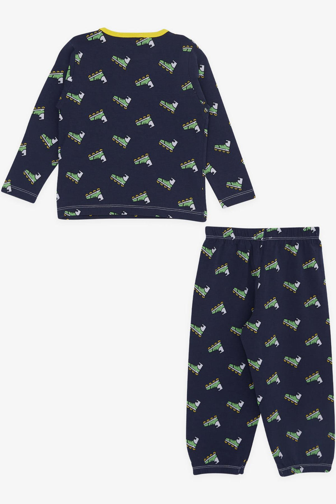 BRE Breeze Girls & Boys Baby Boy Pajama Set with Skate Pattern 9 Months-3 Years, Navy Blue - Bron