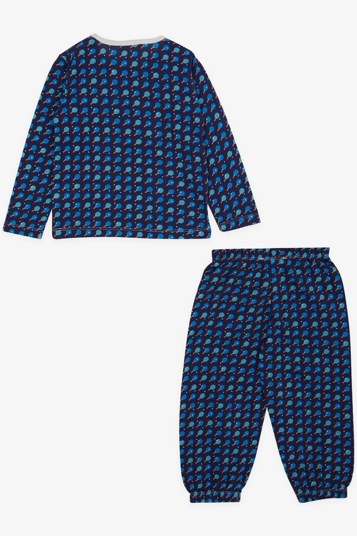 BRE Breeze Baby Boy Pajama Set with Rocket Pattern 9 Months-3 Years, Navy Blue - Schwerte