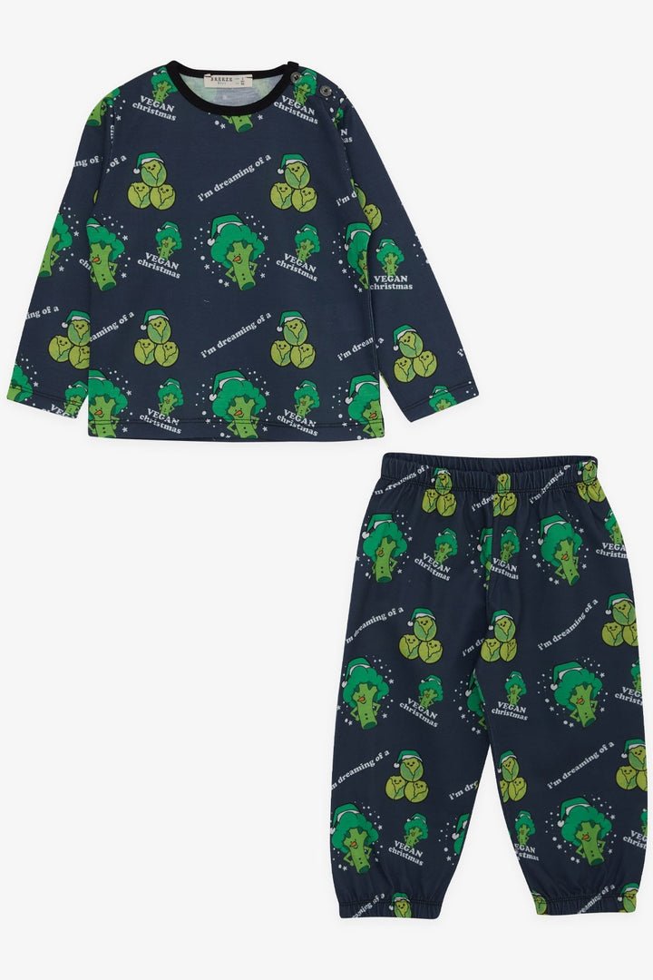 BRE Breeze Baby Boy Pyjama Set Healthy Eating Themed 9 Months-3 Years, Smoke Gray - Frankston