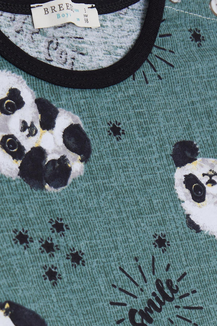 BRE Breeze Girls & Boys Baby Boy Pajama Set Cute Panda Patterned 9 Months-3 Years, Mint Green - Cookeville