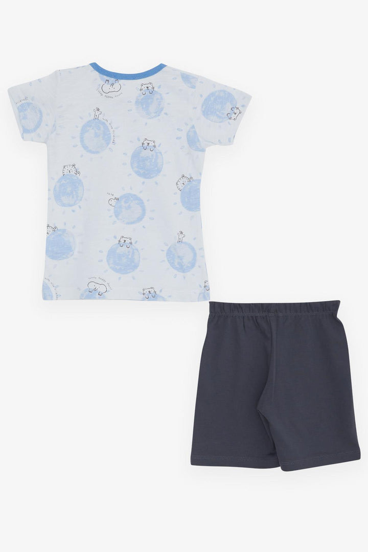 BRE Breeze Girls & Boys Baby Boy Pajama Set Cute Animal Kingdom Friendship Themed 9 Months-3 Years, Light Blue - Bellevue