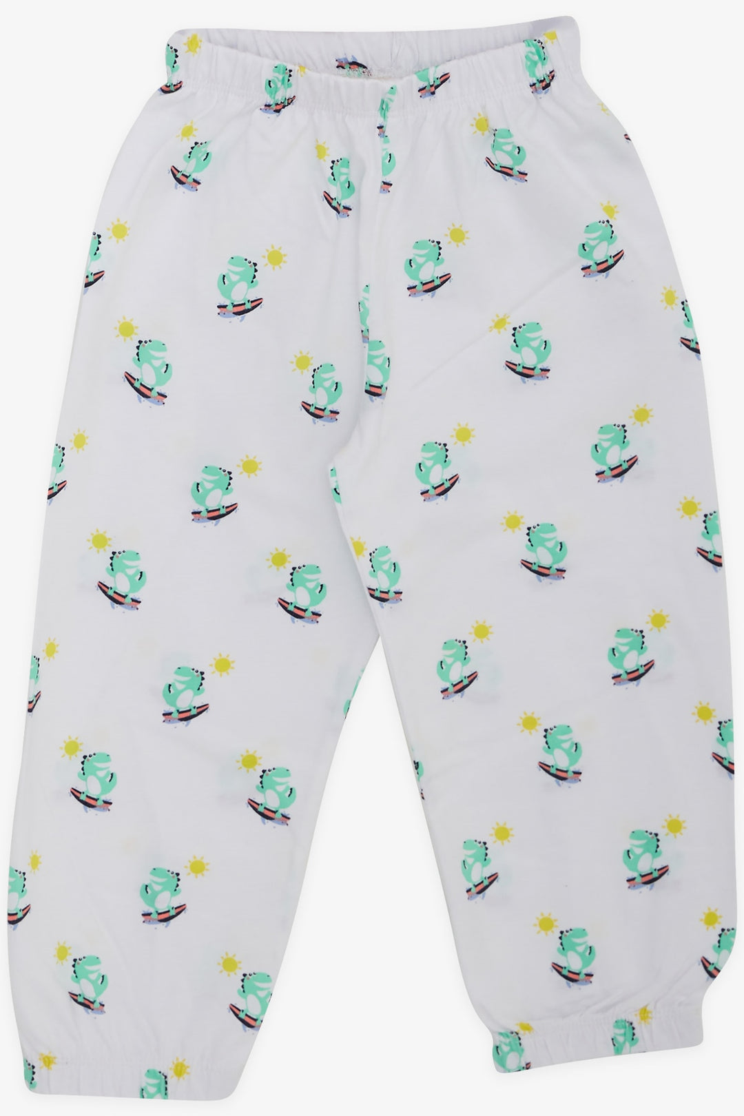 BRE Breeze Baby Boy Pajama Set Surfer Dinosaur Patterned 9 Months-3 Years, White - Darlington